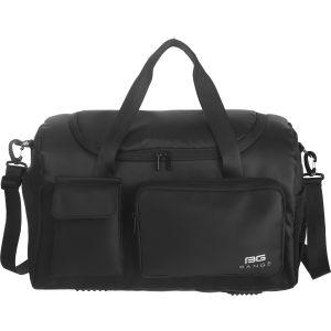 Mega Bange Waterproof×Leather Handbag, 3 Zippers, Inner Shoe Pocket, 49×22×26 cm - Black