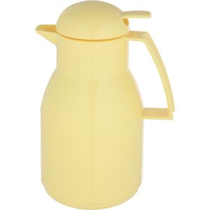 Aelios Plastic Thermos Flask with Glass Core, Push Button Lid, 1000 ml - Yellow