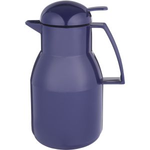 Aelios Plastic Thermos Flask with Glass Core, Push Button Lid, 1000 ml - Navy