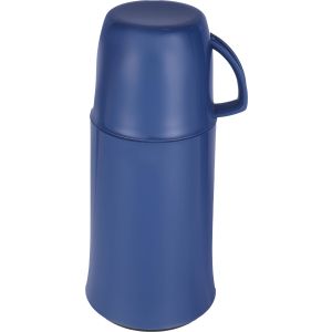 Aelios Plastic Thermos, Glass Core, Cup Lid with Plastic Handle, 250 ml - Blue