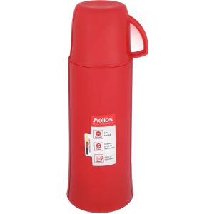 Helios Plastic Thermal Thermos, Glass Core, 250 ml - Red