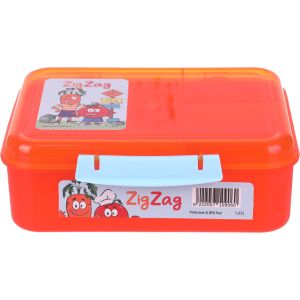 Zig Zag Plastic Lunch Box with Lid, 3 Eyes, 1.65 Liters - Orange