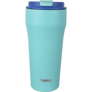 Tank Stainless Steel Thermal Mug, with Straw, 480 ml - Light Green Blue