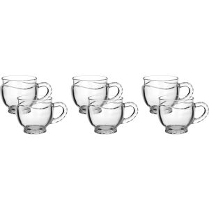 Blink Max Glass Mug Set, 6 Pieces, 250 ml - Clear