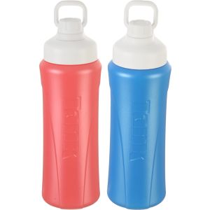 Tank Plastic Water Bottle Set, 2 Piece, 650 ml - Light Red Blue