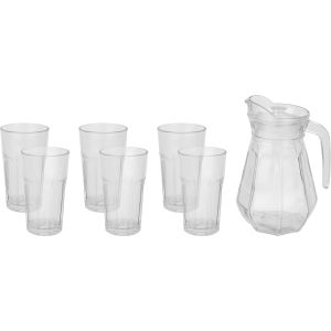 Galaxy Glass Juice with Jug Set, 7 Pieces - Clear