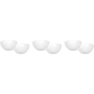 Elmas Glass Dessert Set, 6 Pieces, 10 cm - Clear