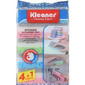 طقم اسفنجه تنظيف كلينر، 5 قطع، 3×5.3×9.5 سم - متعدد الالوان