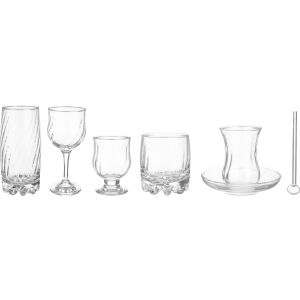 Pasabahce Glass Cups Set, 42 Pieces - Clear