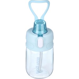 Falmer Plastic Water Bottle with Lid and Straw, 400 ml - Turquoise