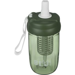 Plastic Water Bottle with Lid and Straw, 610 ml - Olive White