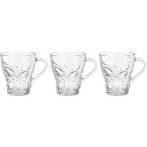 Glass Home Glass Mug Set, 3 Pieces, 280 ml - Clear