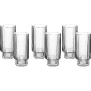 Giny Glass Cup Set, 6 Pieces, 280 ml - Clear