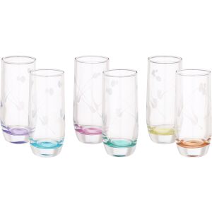 Pasabahce Glass Cups Set, 6 Pieces, 320 ml - Multicolor