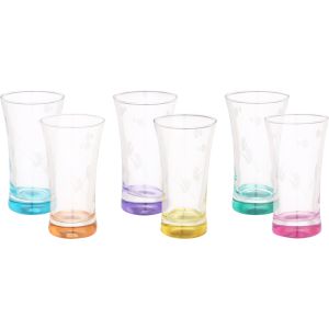 Pasabahce Glass Cups Set, 6 Pieces, 320 ml - Multicolor