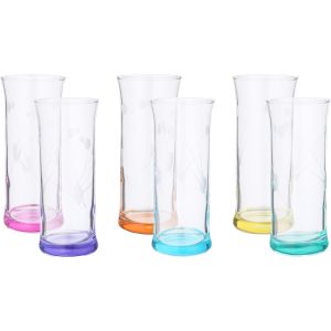 Pasabahce Glass Cups Set, 6 Pieces, 337 ml - Multicolor
