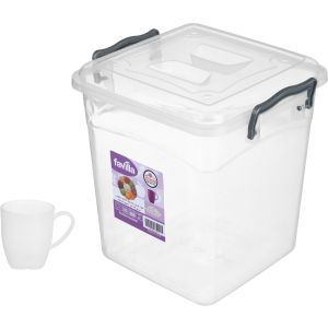 El Hoda Plastic Storage Box with Mug, 2 Pieces - Clear