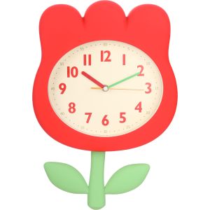 Plastic Pendulum Wall Watch, 28 cm - Red Green