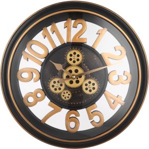 Plastic Round Wall Watch, 50 cm - Black Gold