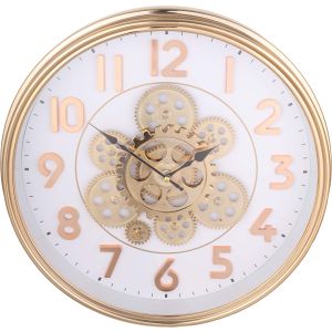Plastic Round Wall Watch, 37 cm - White Gold