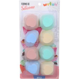 Silicone Cupcake Mold Set, 8 Pieces - Multicolor