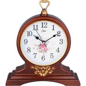 Plastic Round Wall Watch, 35 cm - Brown Gold
