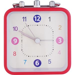 Metal Alarm Clock with Internal Light, 8 cm - Red