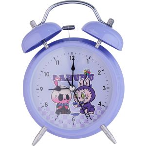 Metal Alarm Clock with Internal Light, 15 cm - Light Mauve