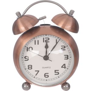 Metal Alarm Clock, 16 cm - Copper