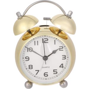 Metal Alarm Clock, 16 cm - Gold