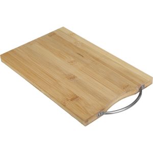 Bamboo Wood Cutting Board with Stainless Steel Handle, 20×30 cm - Wooden