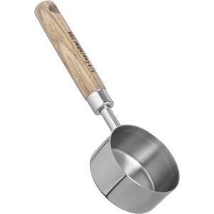 Stainless Steel Measuring Cup Shaped, with Wooden Handle, 304 ml - Silver Wooden