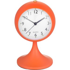 Metal alarm Clock, 18 cm - Orange White