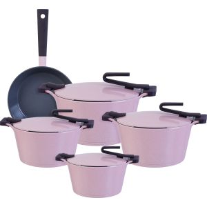 Pyrex Artisan Granite Pots Set, 9 Pieces - Rose