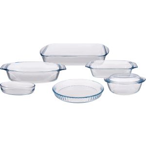 Pyrex Glass Oven Dish Set, 7 Pieces - Clear