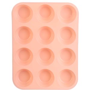 Yonghao Silicone Cupcake Mold, 12 Eyes, 29.5×22 Cm - Rose