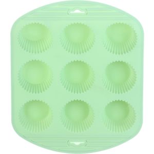 Yonghao Silicone Cupcake Mold, 9 Eyes, 27×22 Cm - Olive