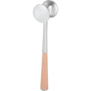 Tessie and Jessie Stainless Steel Meat Hammer with Wood Handle, 20 cm - Silver Wooden