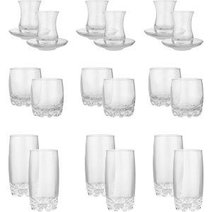 Sylvana Glass Set, 24 Pieces - Clear