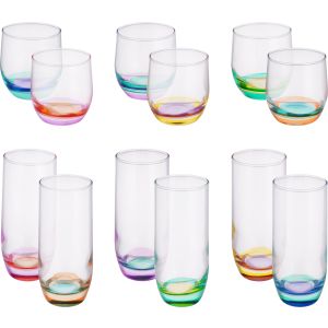 Pasabahce Glass Set, 12 Pieces - Multicolor
