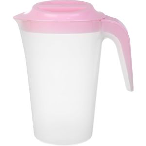 Eco Plastic Jug with Lid, 2 Litre - Clear Rose