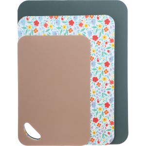 Plastic Cutting Board Set, 3 Pieces - Multicolor