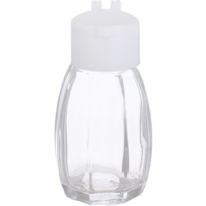 Glass salt with plastic lid, 4.2×7.8 cm - Clear White