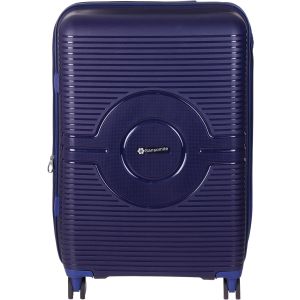 Sansomite Silicone Trolley Travel Bags, 21 inches, 4 wheels, 5 zippers, Digital lock - Navy