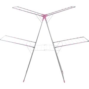 Lapoire Metal Clothes Drying Rack, 167×59×188 cm - Silver Pink