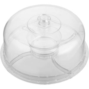 Leyth Plast Plastic Round Acrylic Cake Cover, 33×17 Cm - Clear