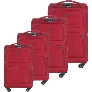 Ariana Fabric Trolley Luggage Set, 4 Pieces - Red