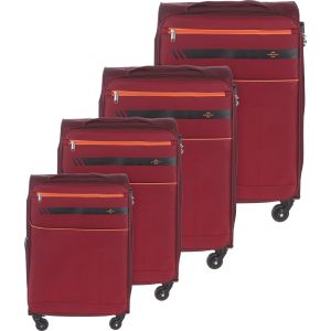 Albatros Fabric Trolley Luggage Set, 4 Pieces - Red Orange