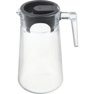 Pasabahce Glass Jug with Plastic Lid, 2000 ml - Clear Dark Grey