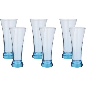 Pasabahce Glass Cups Set, 6 Pieces, 320 ml - Blue